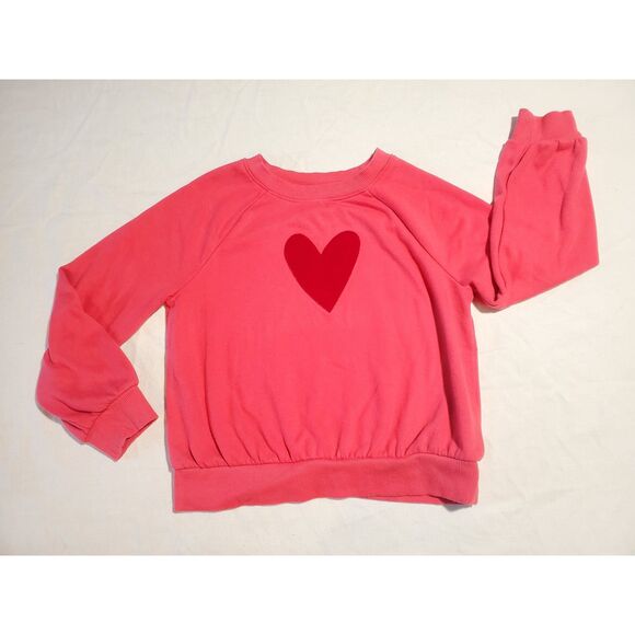 Cat & Jack Girls Size 8 (M) Peach Sweater Red Heart 🌍5/$10🌎 - Picture 1 of 6